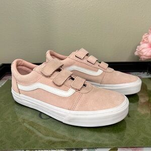 Vans Light Pink Suede Old Skool Velcro Sneakers